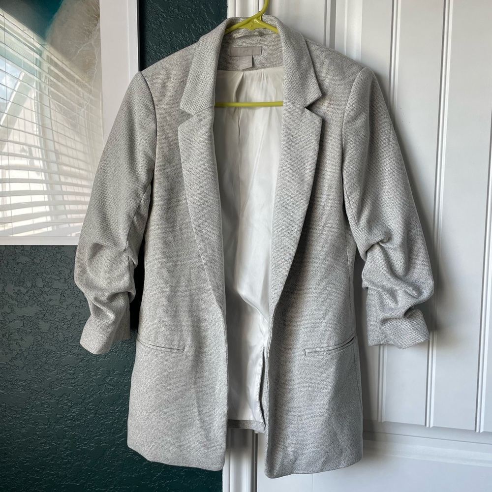 H&M Gray Professional Blazer with Notched Lapels